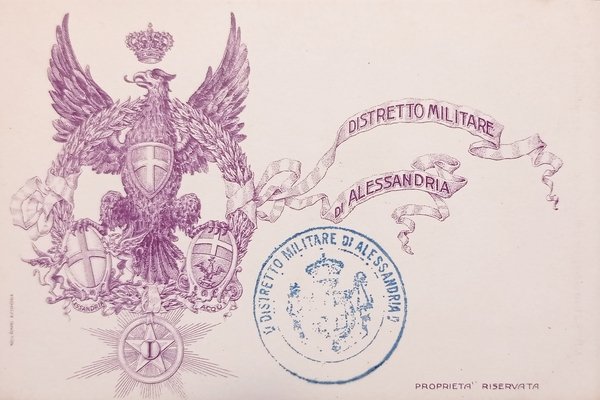 Cartolina Militare - Distretto Militare di Alessandria - 1900 ca.