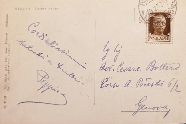 Cartolina - Merano - Casino nuovo - 1932