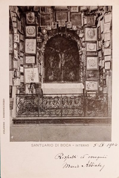 Cartolina - Santuario di Bocca - Interno - 1904