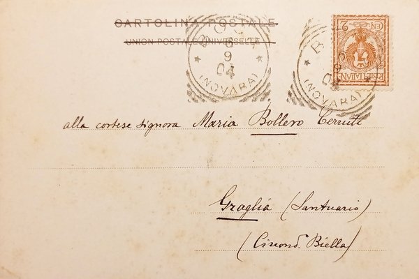 Cartolina - Santuario di Bocca - Interno - 1904