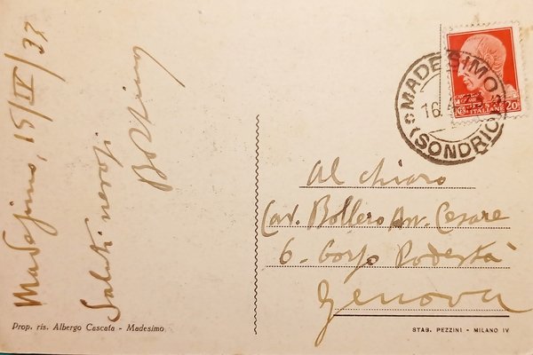 Cartolina - Madesimo ( Sondrio ) - 1933