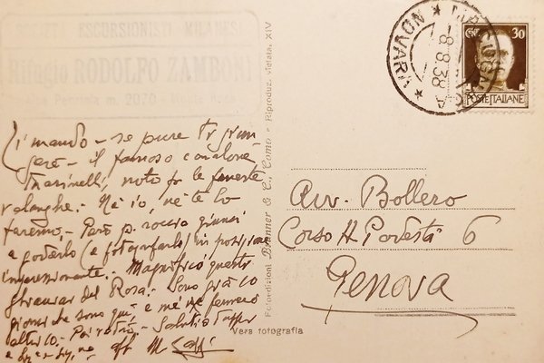 Cartolina - Macugnaga - Rifugio Zamboni e M. Rosa - …