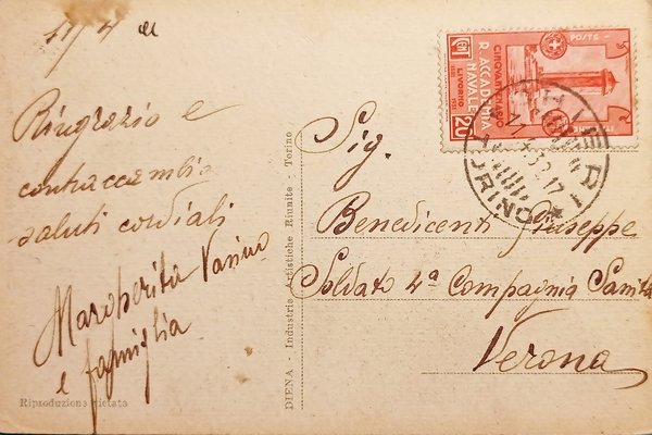 Cartolina - Chieri - L'Abside di S. Giorgio - 1932