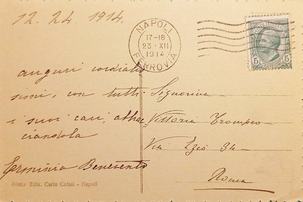 Cartolina - Napoli - Ingresso Villa Nazionale - 1914