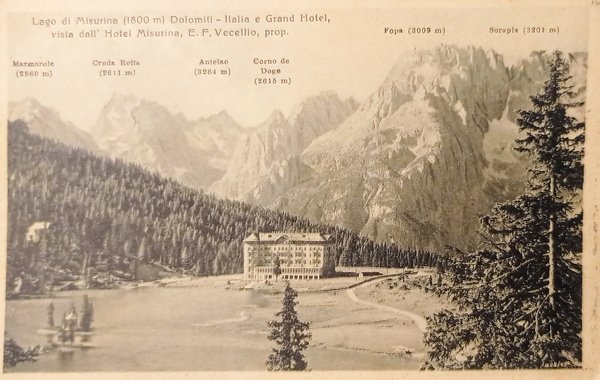 Cartolina - Lago di Misurina - Grand Hotel - 1910 …