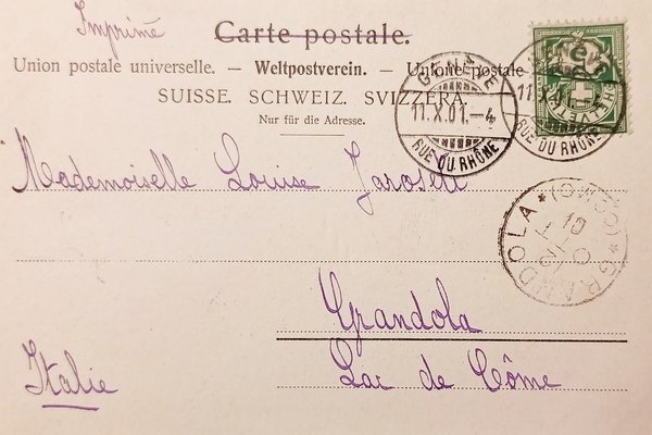 Cartolina - Svizzera - Genève - Ile Rousseau - 1901