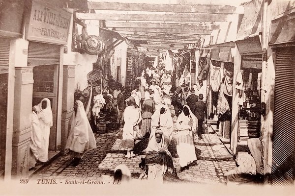 Cartolina - Tunisia - Souk-el-Grana - 1900 ca.
