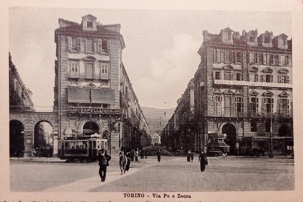 Cartolina - Torino - Via Po e Zecca - 1920 …