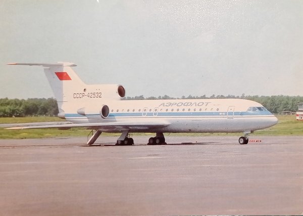 Cartolina - Yak-42 Soviet airlines - Aeroflot - 1970 ca.