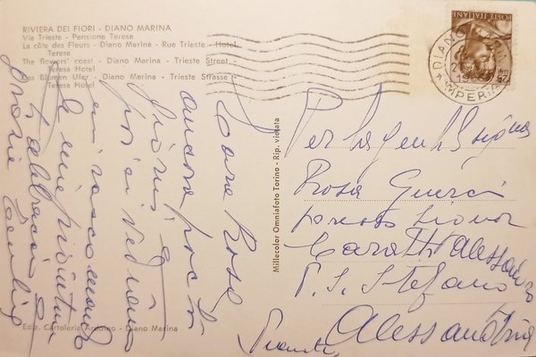 Cartolina Riviera dei Fiori - Diano Marina - Via Trieste …