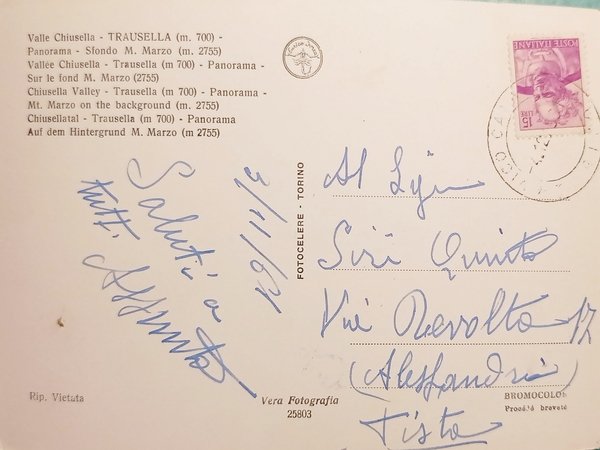 Cartolina - Valle Chiusella - Trausella - Panorama - Sfondo …