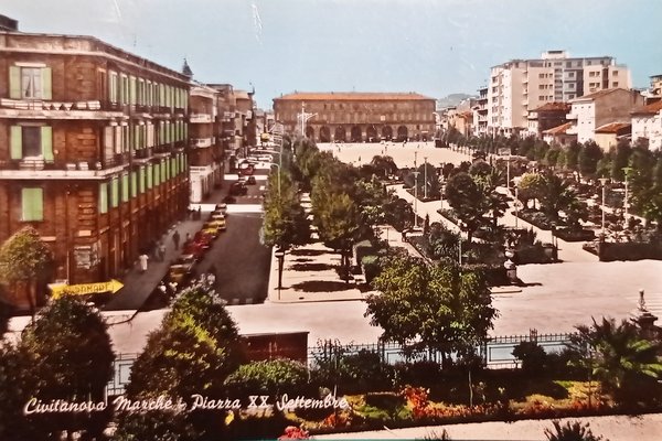 Cartolina - Civitanova Marche - Piazza XX Settembre - 1962