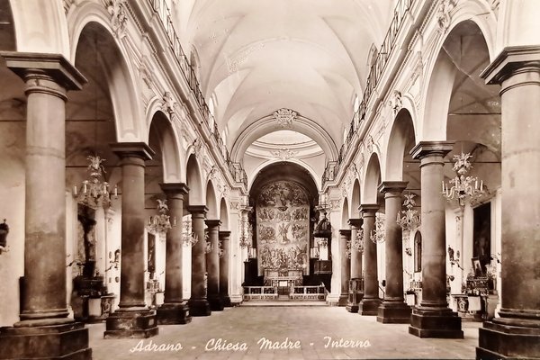 Cartolina - Adrano - Chiesa Madre - Interno - 1964