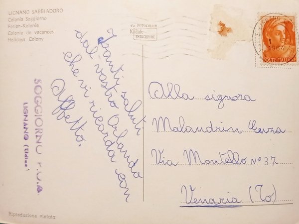 Cartolina - Lignano Sabbiadoro ( Udine ) - Colonia Soggiorno …