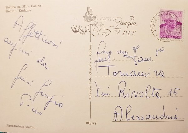 Cartolina - Merano - Casinò - 1965