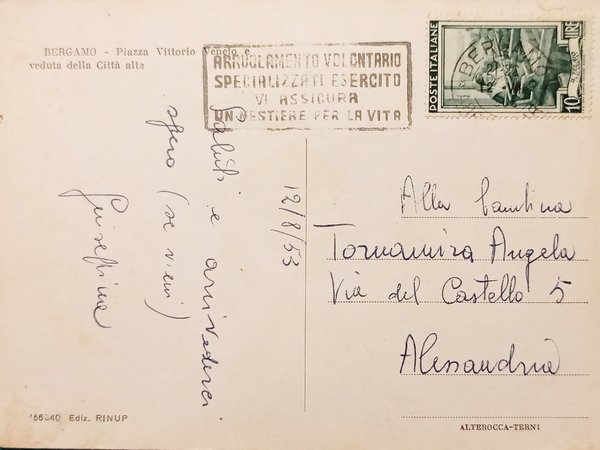 Cartolina - Bergamo - Piazza Vittorio Veneto e veduta della …
