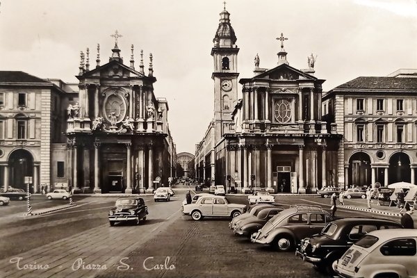 Cartolina - Torino - Piazza S. Carlo - 1959