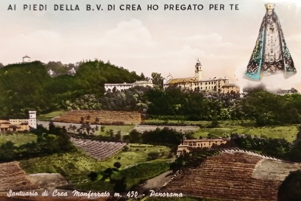 Cartolina - Santuario di Crea Monferrato - Panorama - 1952