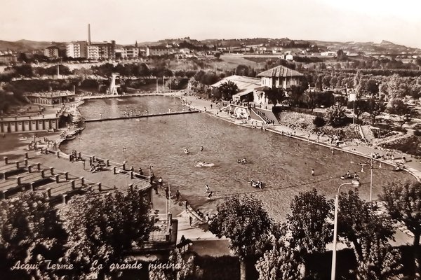 Cartolina - Acqui Terme - La grande piscina - 1964