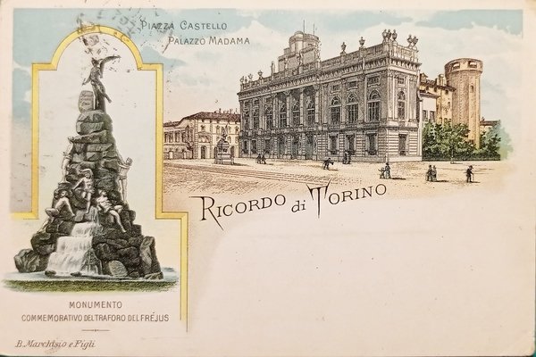Cartolina - Ricordo di Torino - Piazza Castello - Palazzo …