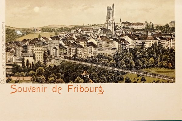 Cartolina - Svizzera - Souvenir de Fribourg - 1954