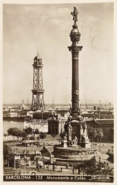 Cartolina - Spagna - Barcellona - Monumento a Colòn - …
