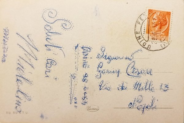 Cartolina - Udine - Il Castello - 1952