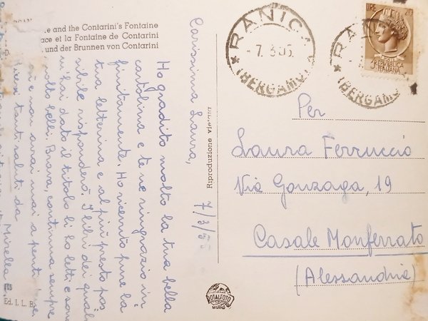 Cartolina - Bergamo - Piazza Vecchia - Fontana del Contarini …