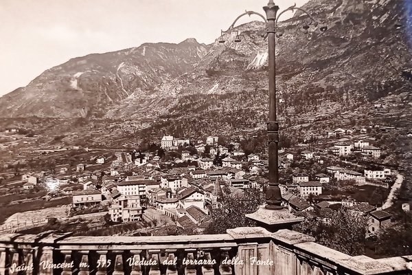 Cartolina - Saint Vincent - Veduta dal terrazzo della Fonte …