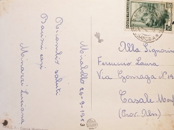 Cartolina - Mirabello Monferrato - Veduta centrale - Piazza della …