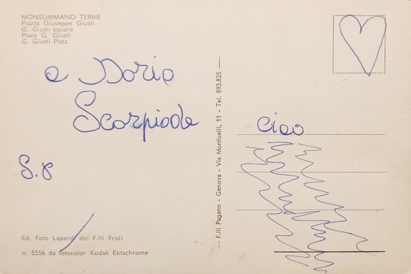 Cartolina - Monsummano Terme - Piazza Giuseppe Giusti - 1970 …