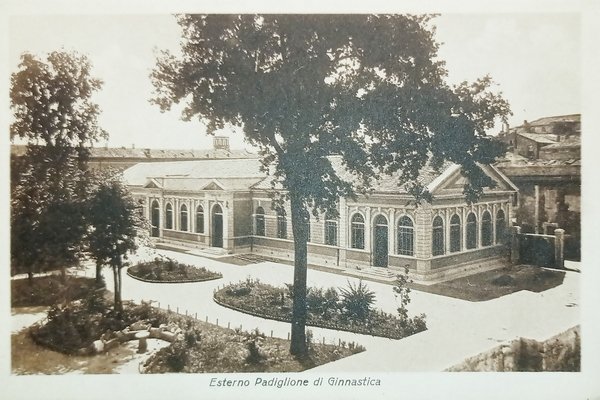 Cartolina R. Accademia Fanteria di Modena Esterno Padiglione di Ginnastica …