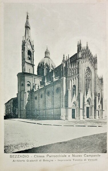 Cartolina - Sezzadio - Chiesa Parrocchiale e Nuovo Campanile - …