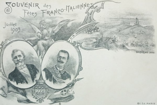 Cartolina - Souvenir des Fetes Franco Italiennes - Juillet 1903
