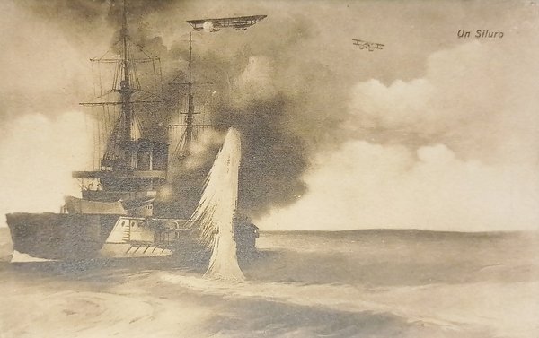 Cartolina - Nave da Battaglia - Un Siluro - 1920 …