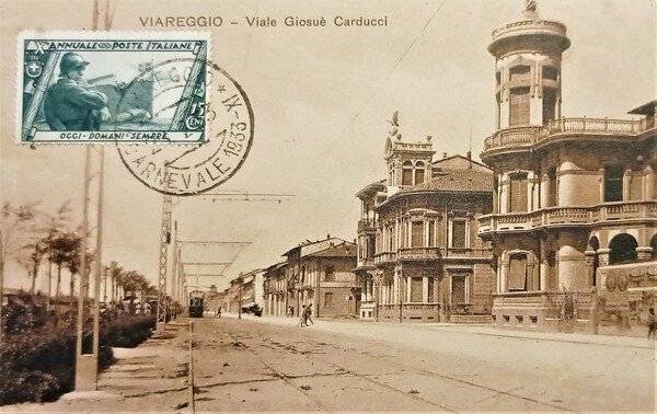 Cartolina - Viareggio (Lucca) Viale Giosuè Carducci - Timbro Manifestazione …