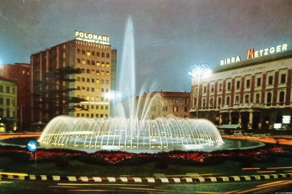 Cartolina - Brescia - Piazzale della Repubblica - Notturno - …