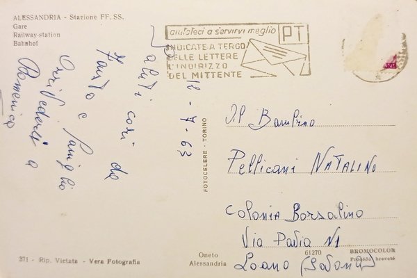 Cartolina - Alessandria - Stazione FF. SS. - Gare - …