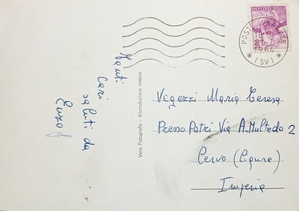 Cartolina - Varazze Invrea - Camping Portigliolo - 1964