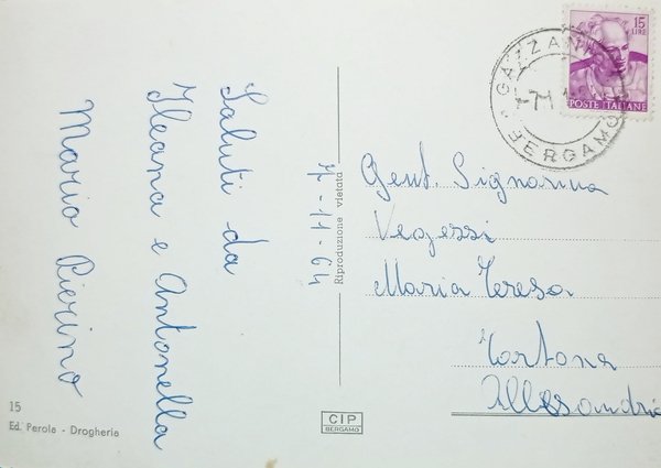 Cartolina - Gazzaniga - Panorama - 1964