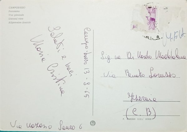 Cartolina - Campobasso - Panorama - 1965
