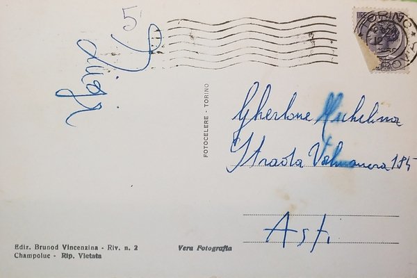 Cartolina - Champoluc ( Frazione Frachey ) - Albergo Cervino …