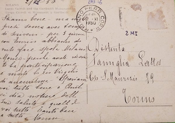 Cartolina - Milano - Largo Cairoli e Monumento a Garibaldi …