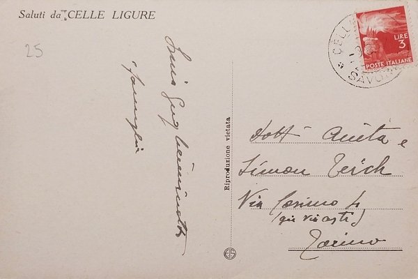 Cartolina - Celle Ligure - Visione di Sogno - 1957