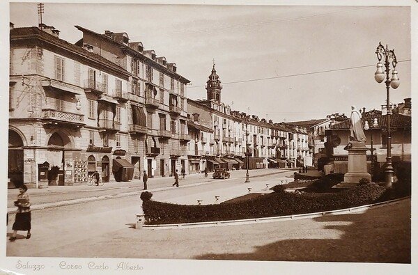 Cartolina - Saluzzo - Corso Carlo Alberto - 1939