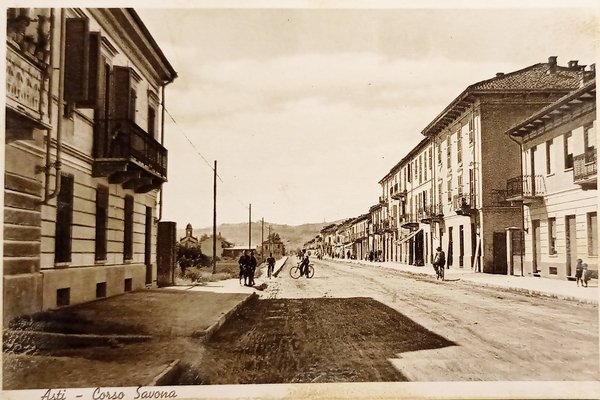 Cartolina - Asti - Corso Savona - 1934 ca.