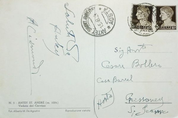 Cartolina - Antey St. Andrè - Veduta del Cervino - …