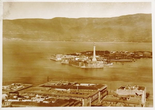 Cartolina - Messina - Ingresso del Porto - 1940