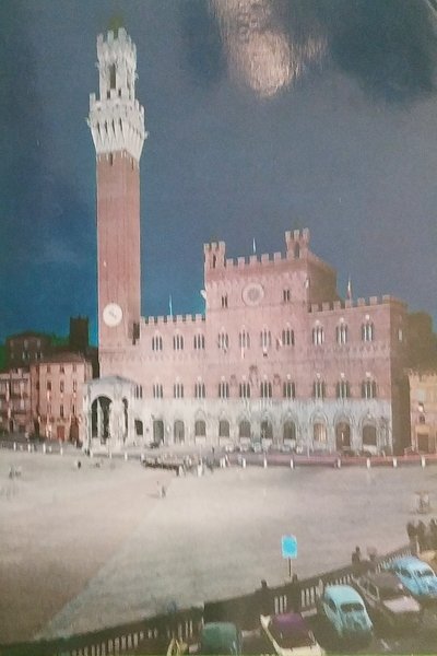 Cartolina - Siena - Palazzo Pubblico di notte - 1964