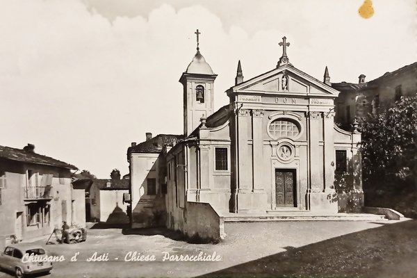 Cartolina - Chiusano d'Asti - Chiesa Parrocchiale - 1950 ca.